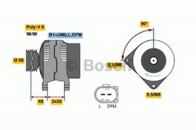 Generator / Alternator VW EOS (1F7, 1F8) (2006 - 2016) BOSCH 0 986 045 330 foto