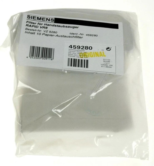 VZ9280 FILTERPAPIERBEUTEL, 10 STĂśCK 00459280 pentru aspirator BOSCH/SIEMENS