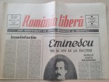 romania libera 15 ianuarie 1990-140 ani de la nasterea lui mihai eminescu