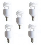 SET 5 becuri fluorescent Panasonic, soclu E27, putere 5W, forma spirala, lumina alb calda, alimentare 220 - 240 V, &quot;EFD5E27HDE14E-5&quot; (timbru verde 2.2