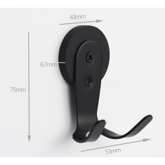 Magnet neodim D43 negru, carlig dublu