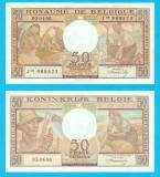 Belgia (pick 133) 50 Francs 1956 XF+; Fermieri