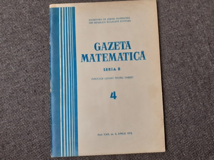 GAZETA MATEMATICA NR 4/1972