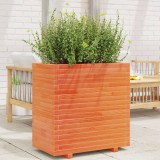 Cumpara ieftin Jardinieră de grădină, maro ceruit, 70x40x72 cm, lemn masiv pin