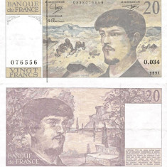 1991, 20 francs (P-151e) - Franța - stare XF+!