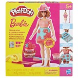 Play doh barbie set plastelina creatii vestimentare cu flori si franjuri cowboy