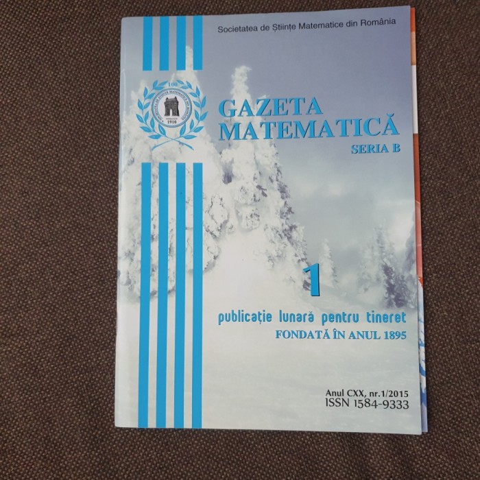 GAZETA MATEMATICA NR1/2015 +SUPLIMENT