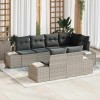 VidaXL Set de canapele pentru grădină 7 pcs Gri deschis Rattan poli 3347102