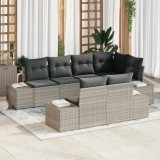 Cumpara ieftin Set de canapele pentru grădină cu pernă 7 pcs Gri deschis