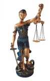 Statueta decorativa, Zeita justitiei Themis, Albastru, 32 cm, DX1100