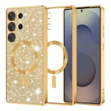 Husa premium Samsung Galaxy S25 Ultra Asteroid GSM Luxury Glitter MagSafe, auriu