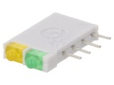 LED Galben/Verde 1,8mm 2 Diode 10mA 2,1V