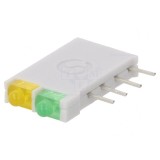 LED Galben/Verde 1,8mm 2 Diode 10mA 2,1V