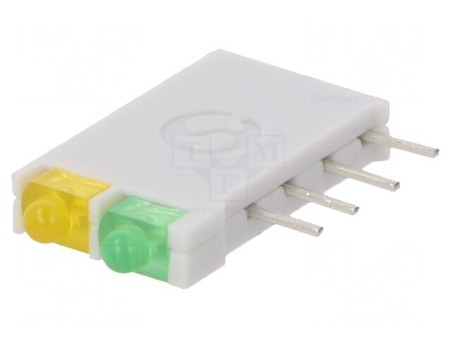 LED Galben/Verde 1,8mm 2 Diode 10mA 2,1V