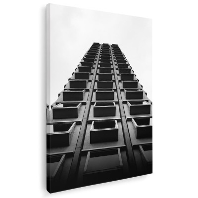 Tablou cladiri moderne alb, negru 2048 Tablou canvas pe panza CU RAMA 30x40 cm foto
