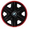 Set 4 Capace Roti pentru BMW, model Fast Black Cu Rama Rosie, R16, BMW
