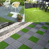 Pardoseala Iarba Artificiala 30x30 cm, 11 Bucati (1mp), Verde, Gazon Sintetic Terasa/Balcon, Rezistenta UV/Apa