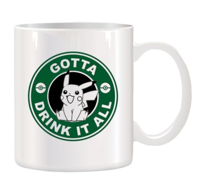 Cana alba personalizata Pokemon and Starbucks, INOVATIX&amp;reg;. 330ml foto