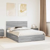 VidaXL Cadru de pat cu headboard Gri Sonoma 150 x 200 cm Lemn compozit 3411294