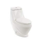 Vas WC Monobloc Coral, Evacuare Inferioara, Ceramica Alba, Clatire Profunda, 73x42x80 cm, Scaun Soft Close