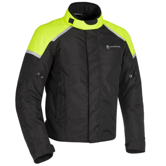Geaca textila impermeabila Oxford Spartan, versiune scurta, culoare negru/fluo,... Cod Produs: MX_NEW SM210202SOX