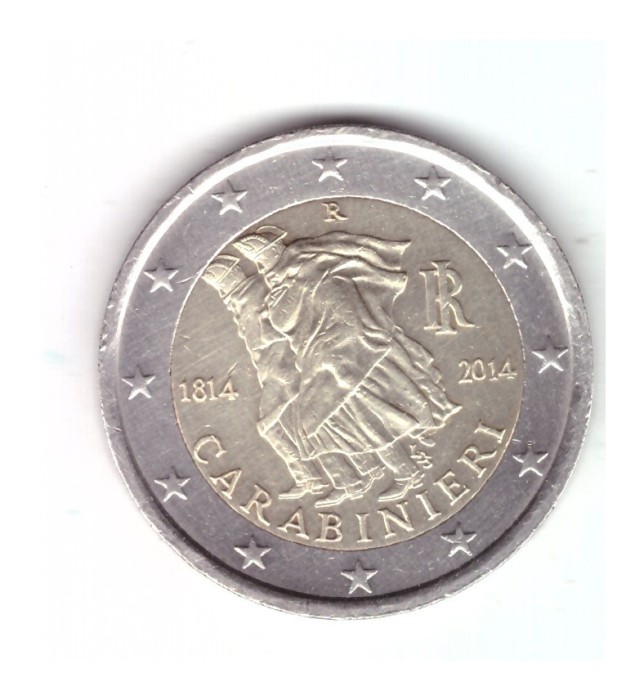 Moneda 2 euro Italia 2014 Carabinieri, stare buna, curata