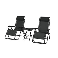 Delux 2x canapea extensibilă și set de masă negru