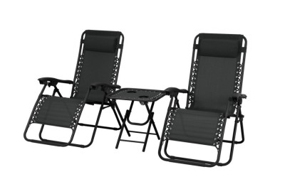 Delux 2x canapea extensibilă și set de masă negru foto