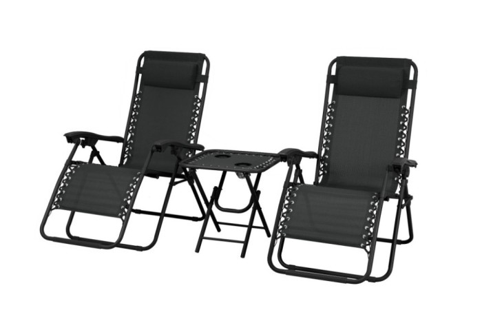 Delux 2x canapea extensibilă și set de masă negru