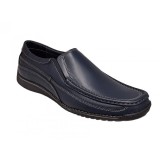 Pantofi barbati casual din piele naturala cu elastic Bleumarin, GKR82BLU