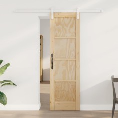 vidaXL Ușa Glisantă Manual Natural și alb 61 x 198.5 cm