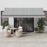VidaXL Copertină retractabilă antracit/alb, 4,5x3 m, textil/aluminiu