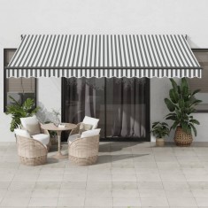 vidaXL Copertina retractabila antracit/alb, 4,5x3 m, textil/aluminiu foto