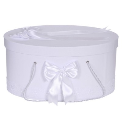 Cutie trusou botez dantela alba, diafana si fundite asortate, Denikos&amp;reg; 817 foto