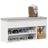 VidaXL Bancă de pantofi, alb, 102x30,5x45 cm, lemn prelucrat