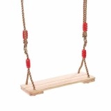 Leagan Mercaton cu Sfoara, pentru Copii, din Lemn, Dreptunghiular, Greutate Max 150 kg, + 3 Ani, 40 x 16.2 x 1.2 cm, Maro