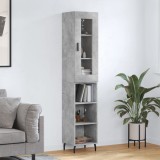vidaXL Dulap &icirc;nalt, gri beton, 34,5x34x180 cm, lemn prelucrat