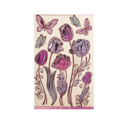 Autocolante de perete, Lalele si fluturi 3D, 31.5x60 cm, ATU-085096 foto