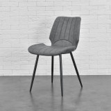Set patru bucati scaune design Norica DGW, 77 x 57,5 x 46 cm poliester/metal gri inchis [en.casa] HausGarden Leisure