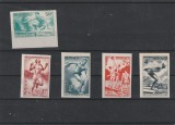 Monaco 1948 - Sport,Atletism,Baschet,Inot,J.O.,Serie 5 valori nedantelate (fara posta aeriana) ,MNH , Yt.319-323