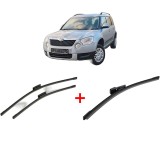 Cumpara ieftin Set 3 stergatoare SKODA YETI (5L) 2009-2017, pentru parbriz si luneta, Bosch Aerotwin