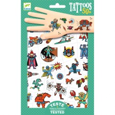 Djeco Tatuaje Djeco Supereroi - Joc Educativ si interactiv pentru copii
