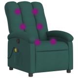 Cumpara ieftin Fotoliu reclinabil cu masaj, verde inchis, material textil