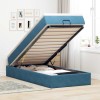 VidaXL Cadru de pat otoman cu saltea, catifea albastru &icirc;nchis 90x200cm 3311163