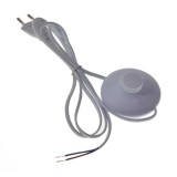 Cablu cu Intrerupator Picior Alb 1.5m, 2x0.5mm&sup2;, 220V, pentru Lampa, Lampadar