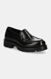 BOSS mocasini de piele Helen femei, culoarea negru, cu platforma, 50529799