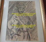 Nicolae GRIGORESCU 1874, EVREU cu gasca, tablou in carbune original unicat, Portrete, Realism