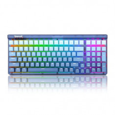 Tastatura gaming mecanica Bluetooth cu fir si wireless Redragon Garen Pro albastra iluminare RGB switch-uri mov