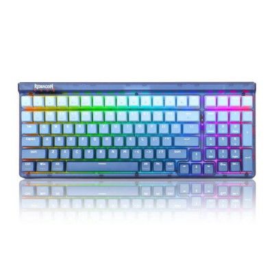 Tastatura gaming mecanica Bluetooth cu fir si wireless Redragon Garen Pro albastra iluminare RGB switch-uri mov foto