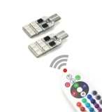 Set 2 becuri pozitie RGB cu telecomanda T10, 12 LED SMD 5050 RGB 12V